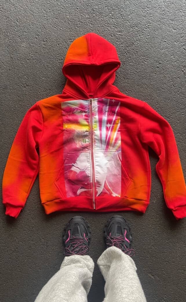 Red "Space Slut" hoodie